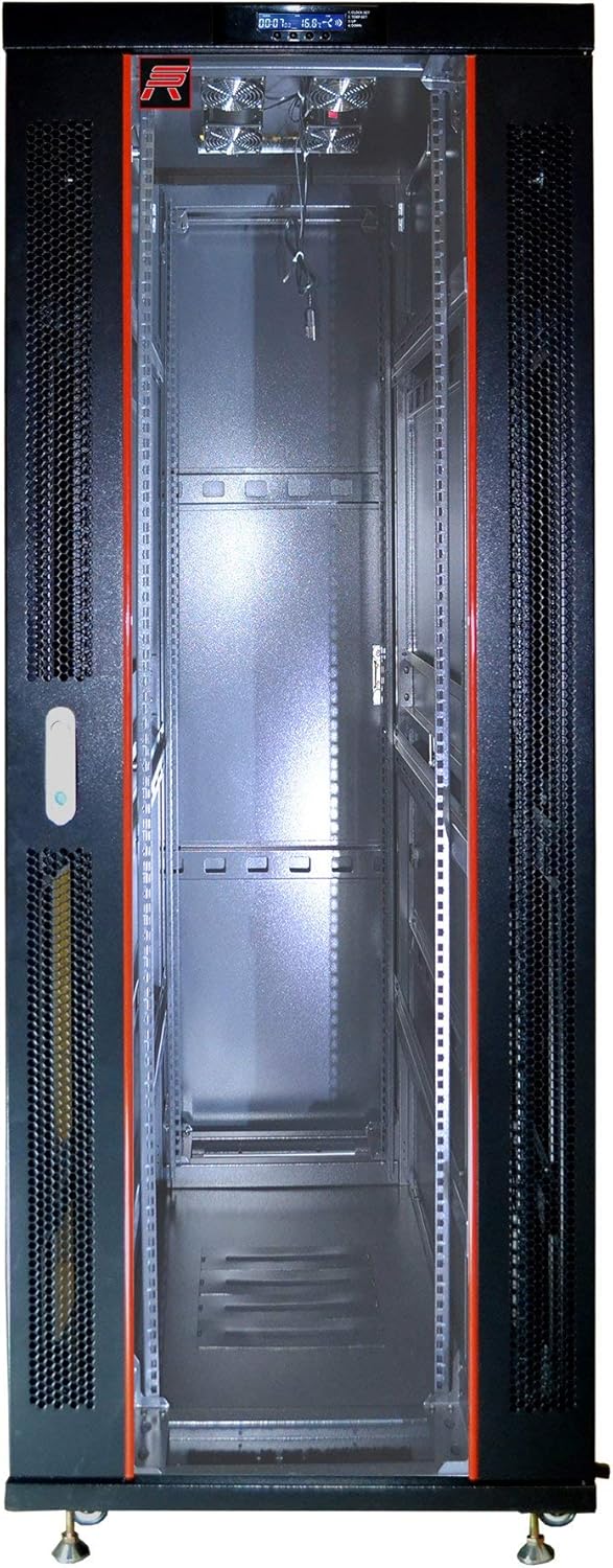 Server Rack - Locking Cabinet - Network Rack - Av Cabinet - 42 U - Rack Mount - Free Standing Network Rack- Server Cabinet - Caster Leveler - Rack Shelf - Cooling Fan - Thermostat - PDU Sysracks