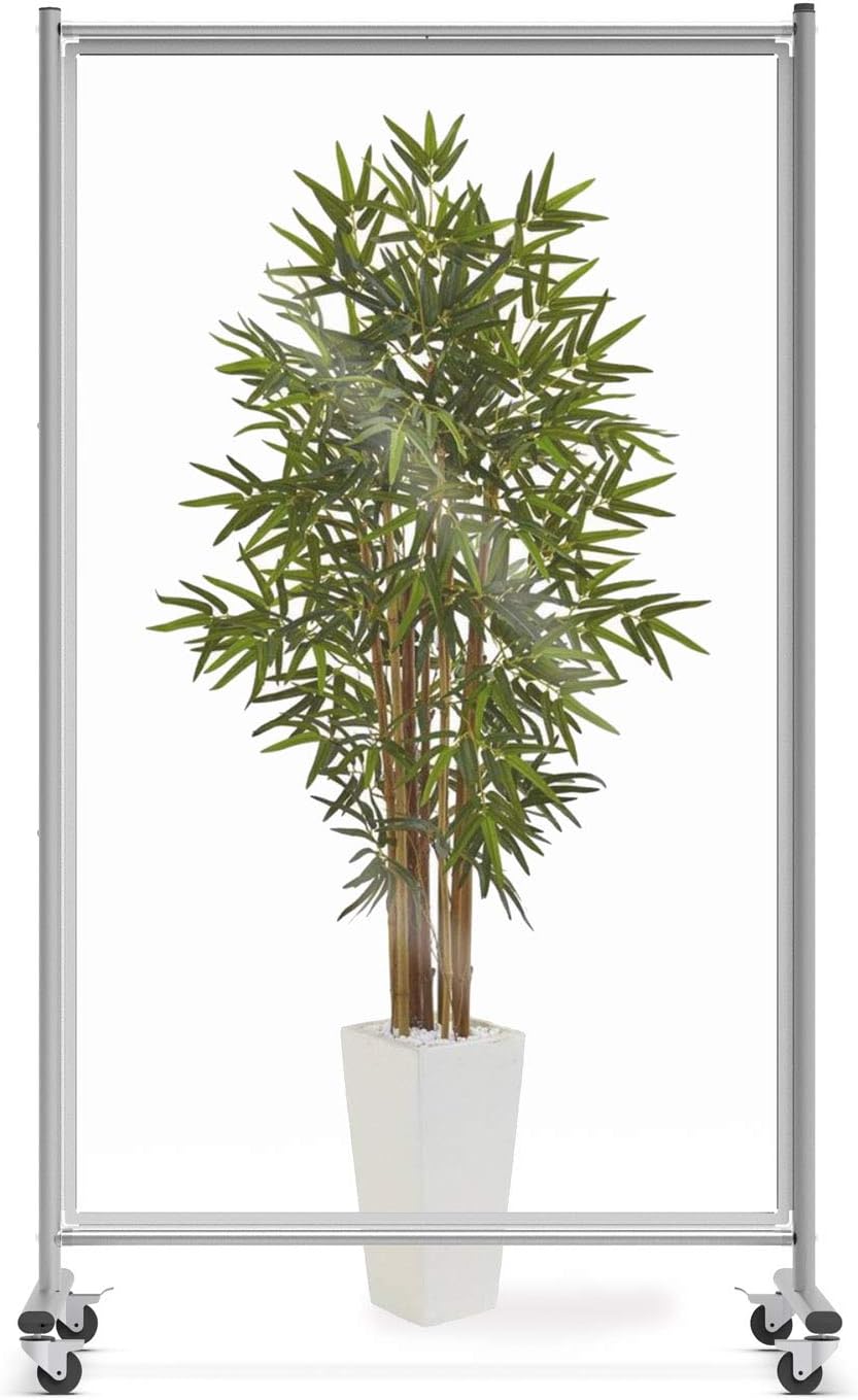 Stand Up Desk Store Rolling Mobile Clear Acrylic Room Divider Office Desk Partition Sneeze Guard (40