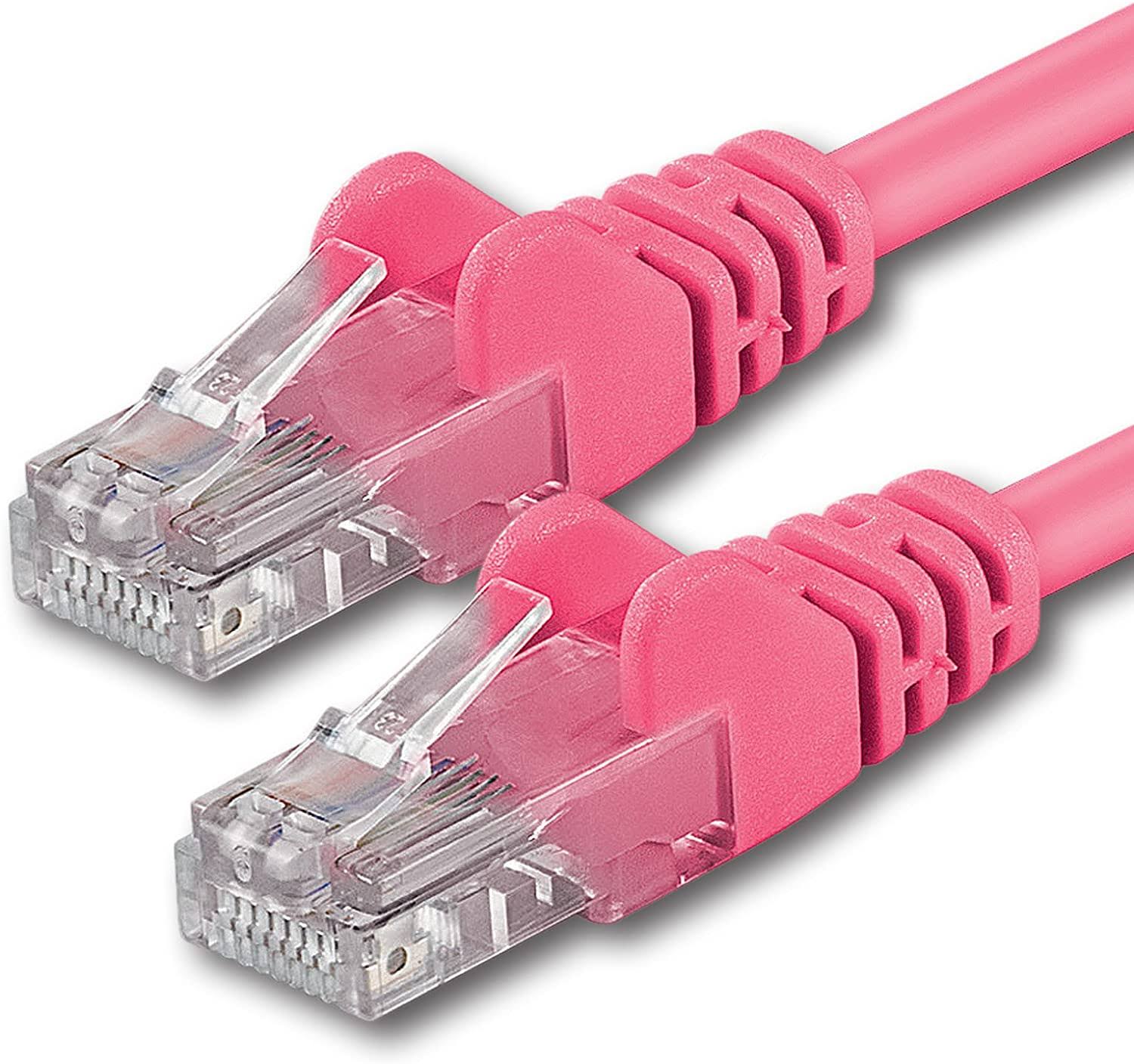1aTTack - 15m - Magenta - 1 Piece - Ethernet Gigabit LAN Network Cable (RJ45) 1000Mbit/s Patch Cable UTP Compatible with Cat.5 C