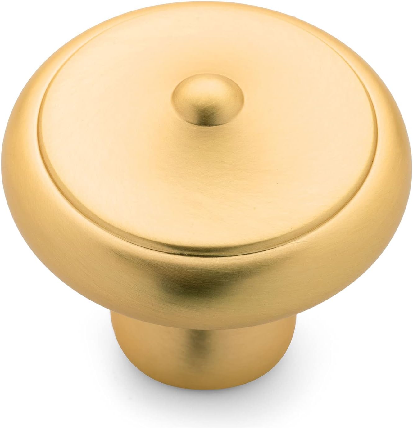 10 Pack - Cosmas 13247BG Brushed Gold Oversized Round Cabinet Knob Diameter 1-9/16