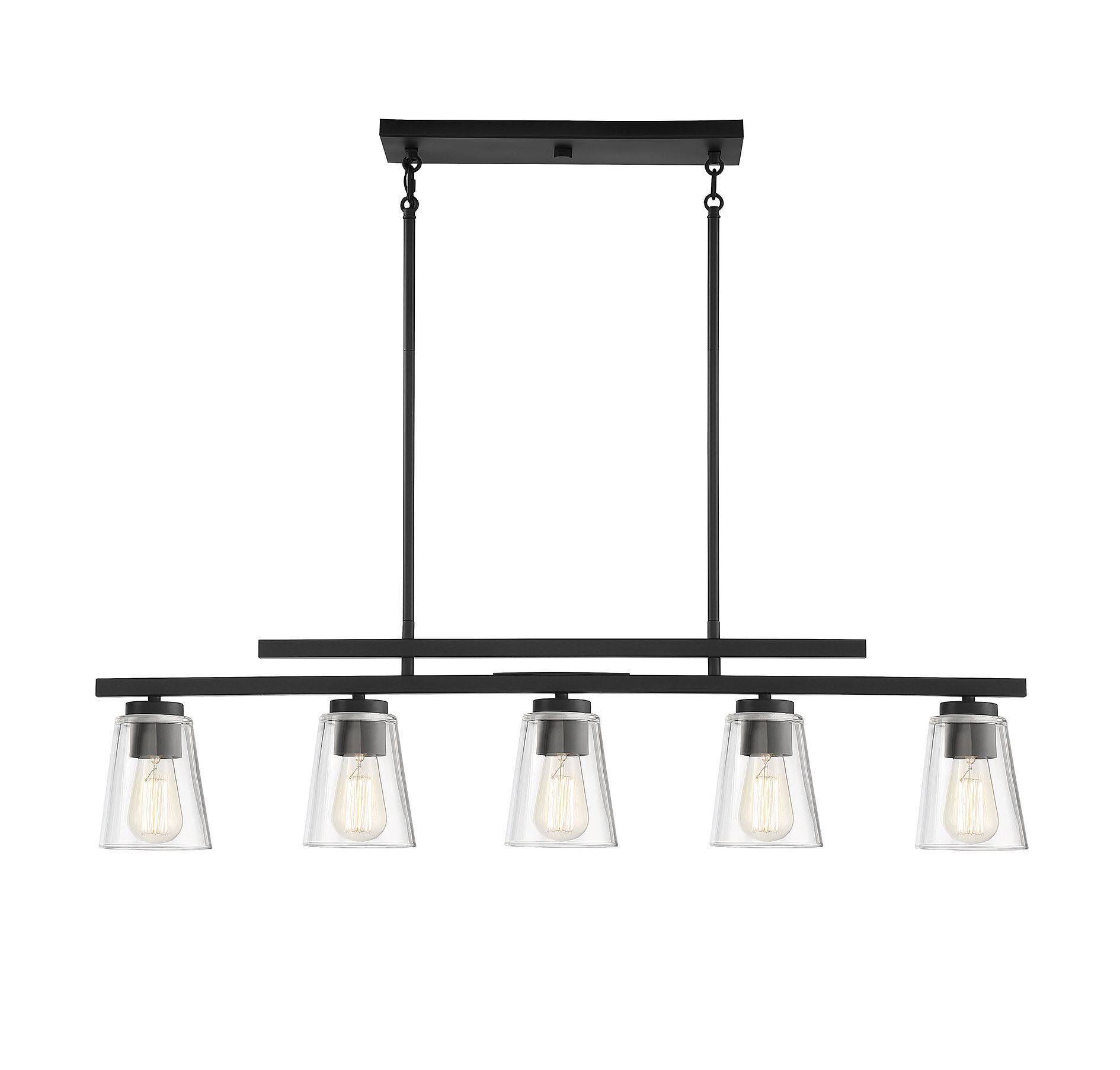 Calhoun 5-Light Linear Chandelier, Matte Black by Savoy House