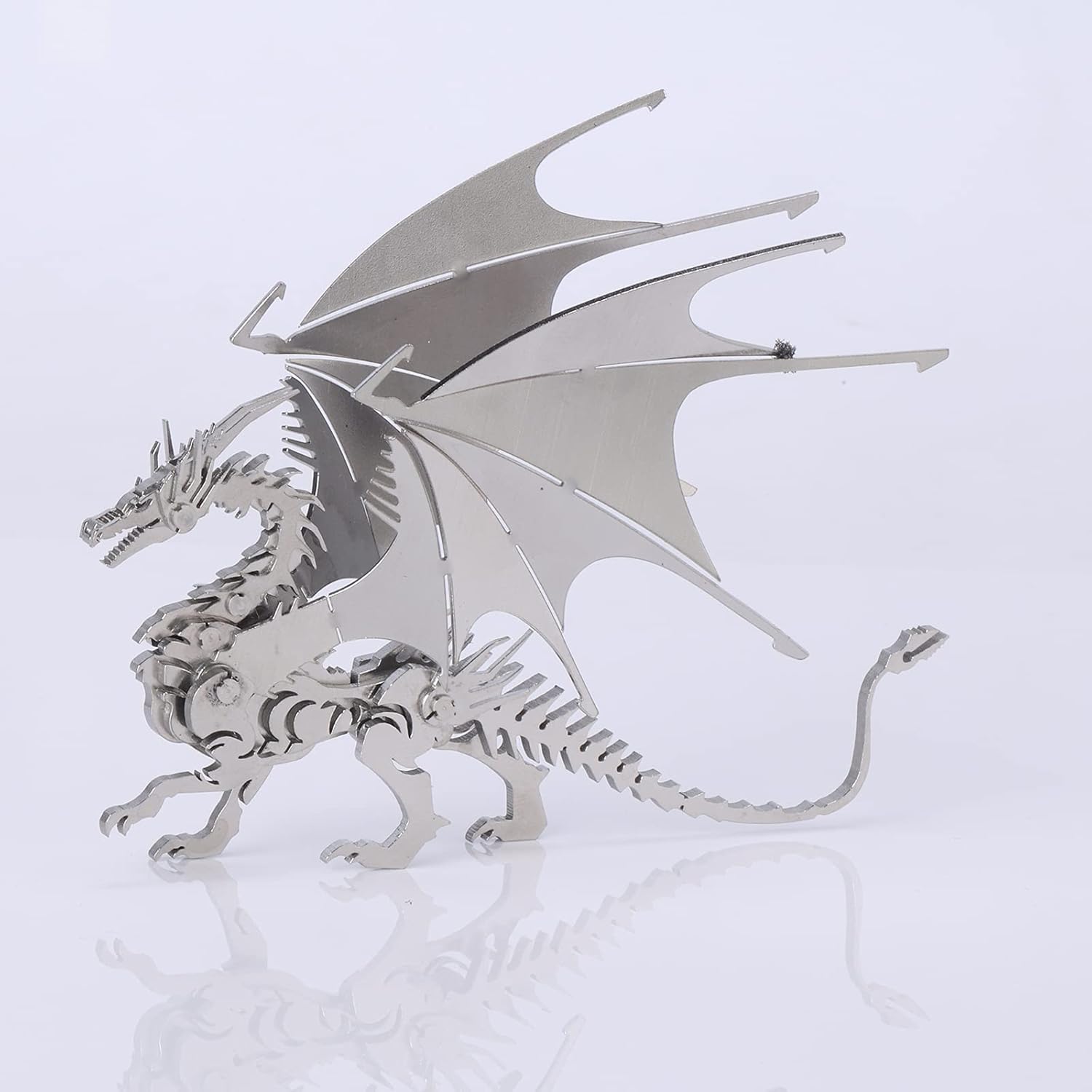 3D Metal Puzzle Assembly DIY Model Kit for Teens Adults HOMOSTARRY Detachable Larger Fire-Breathing Dragon, Scorpion, Nine-Tailed Fox Jigsaw Puzzles Ideal Gift (Fire-Breathing Dragon)
