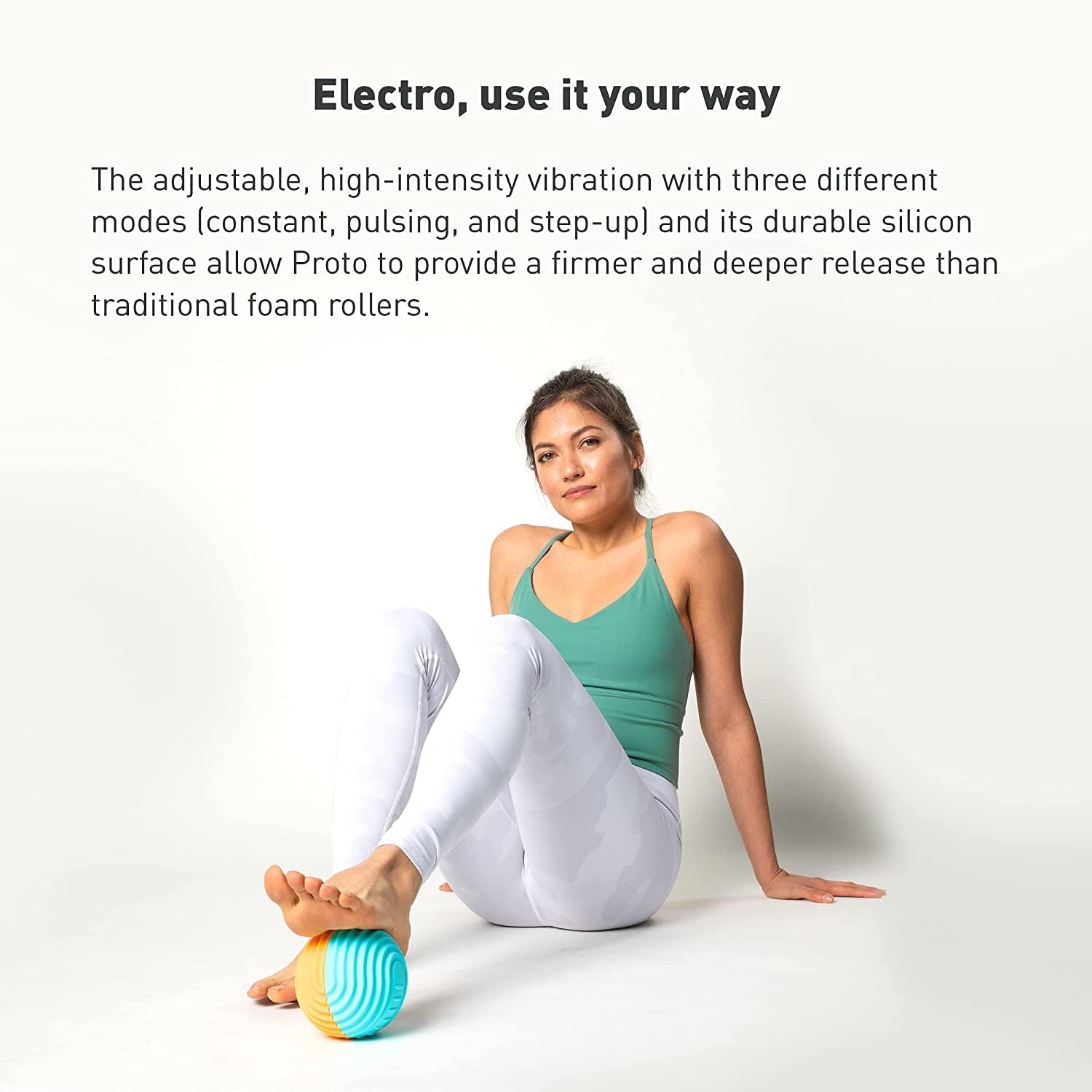 Electro Vibrating Massage Ball by njoie – Teal/Orange, Full Body Deep Tissue Massage Therapy, Built-in Rechargeable Battery, Quiet, Myofascial Release. for Sports Athletes, at-Home, Workplace Pack of 2