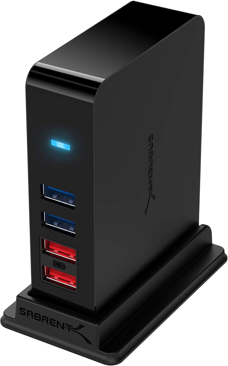SABRENT 7 Port USB 3.0 HUB + 2 Charging Ports with 12V/4A Power Adapter [Black] (HB-U930) Pack of 2