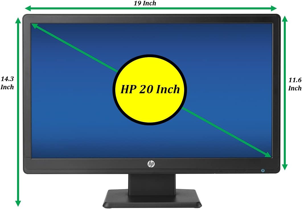 HP P201 LED-Backlit 20 Inch Monitor, Resolution (1600x900), VGA Port and DVI, 16.7 Million Colors, 170 Degree Viewing Angle, 5ms Respond Time (Renewed), Black