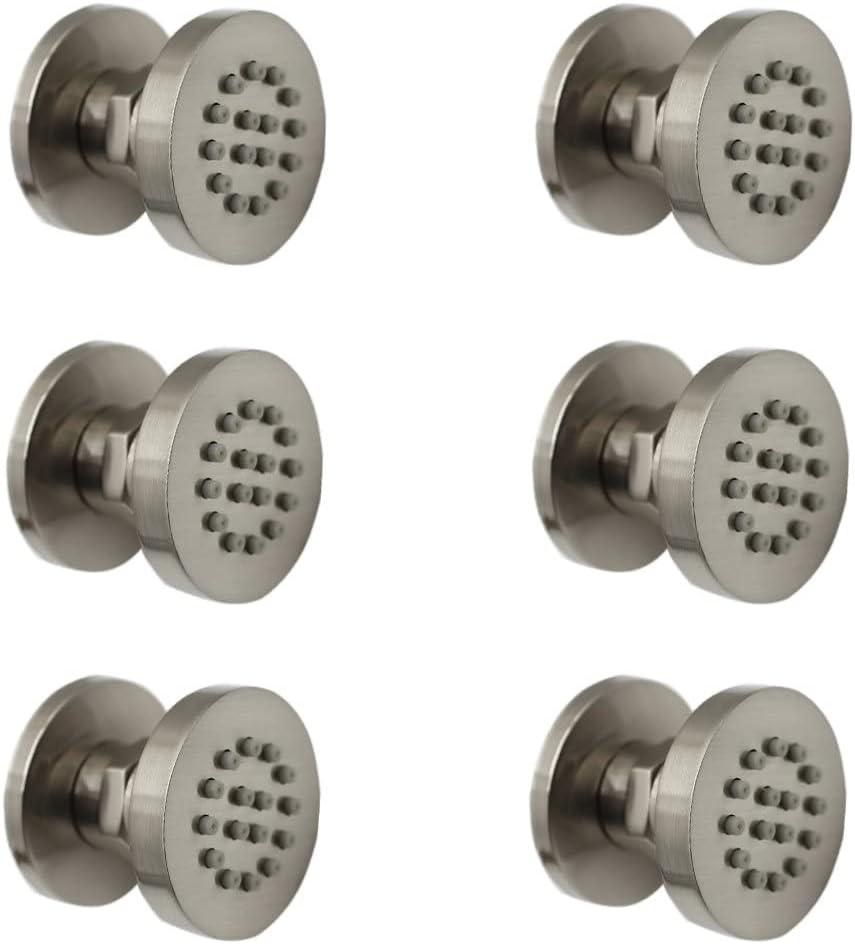Homedec Shower Spa Brass Square Massage Jets Spray Body Shower Set, Chrome Finish(Pack of 6)