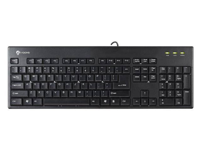 I-rocks 104 Key Washable USB PC Keyboard Black IRK32W-BK