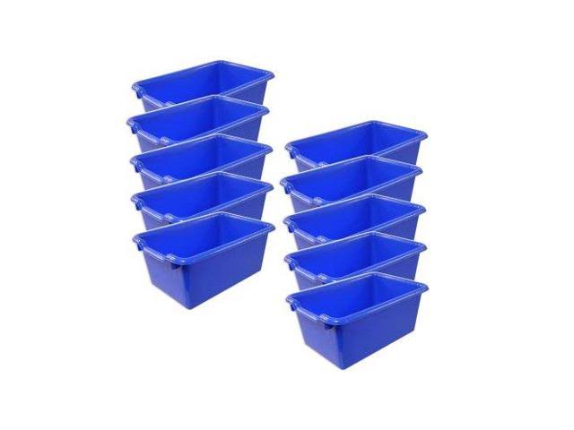 Ecr4kids 10-Pack Scoop Front Storage Bins Blue