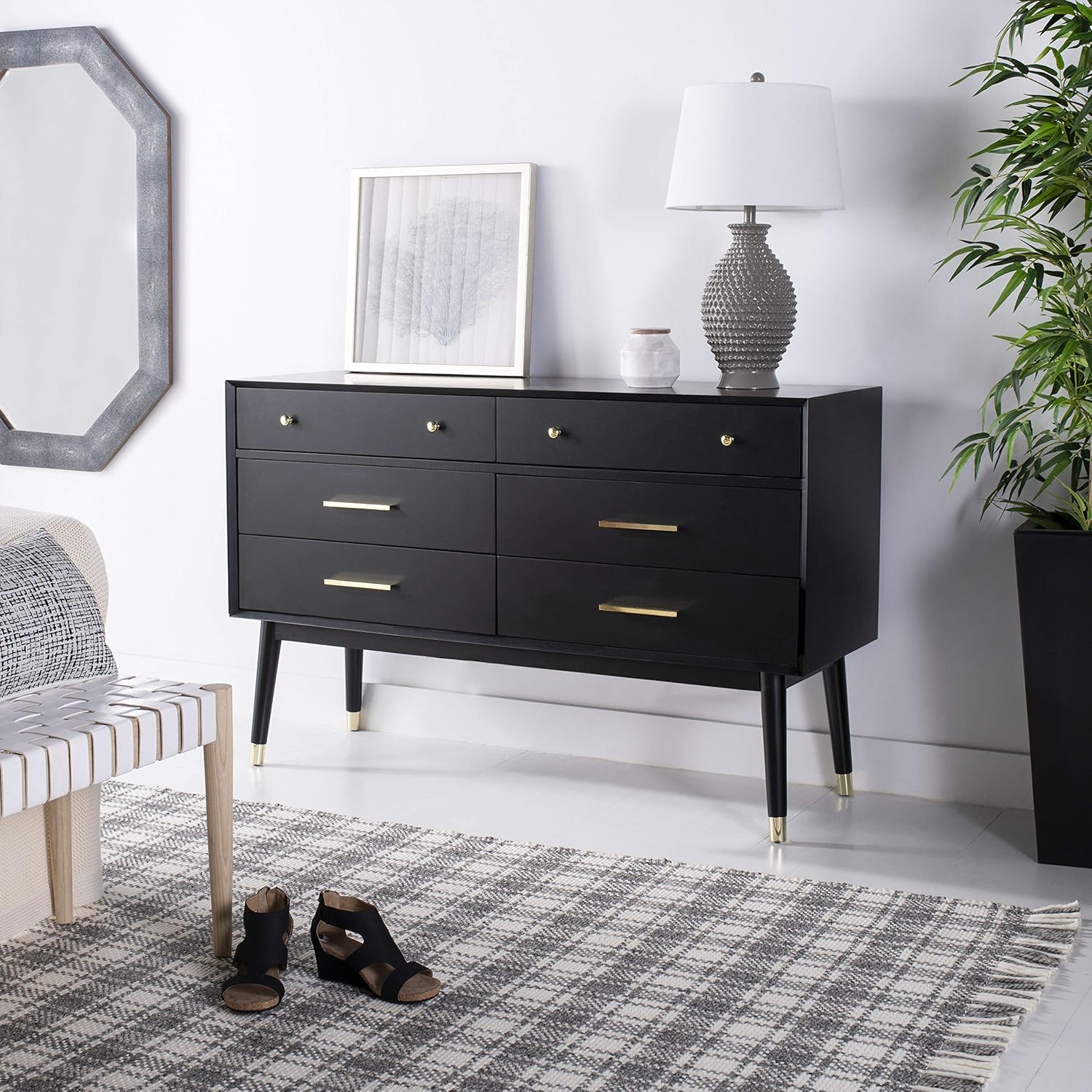 Safavieh Couture Home Madden Modern Retro Black 6-drawer Dresser