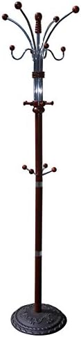 SQF Moden 6 Foot Wood and Chrome Coat Rack (Cherry)