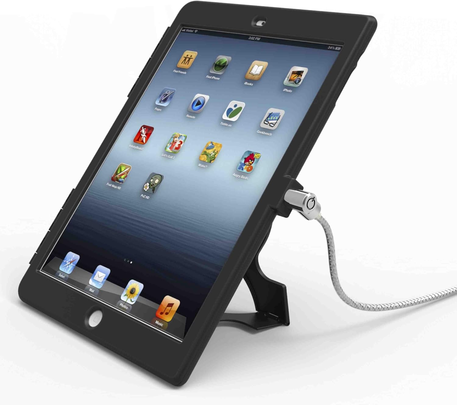 Maclocks iPadAirBB Lockable iPad Air Lock & Security Case with 6-Foot Cable (Black)