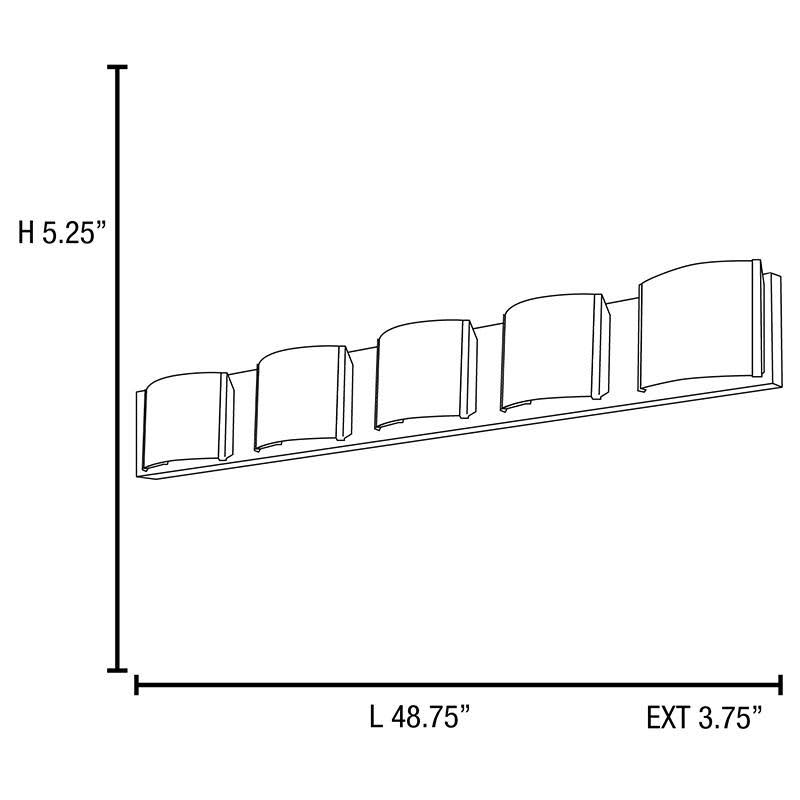 Access Lighting Nitro2 5-Light Dimmable LED Vanity - Brushed Steel - 62295LEDD-BS/OPL