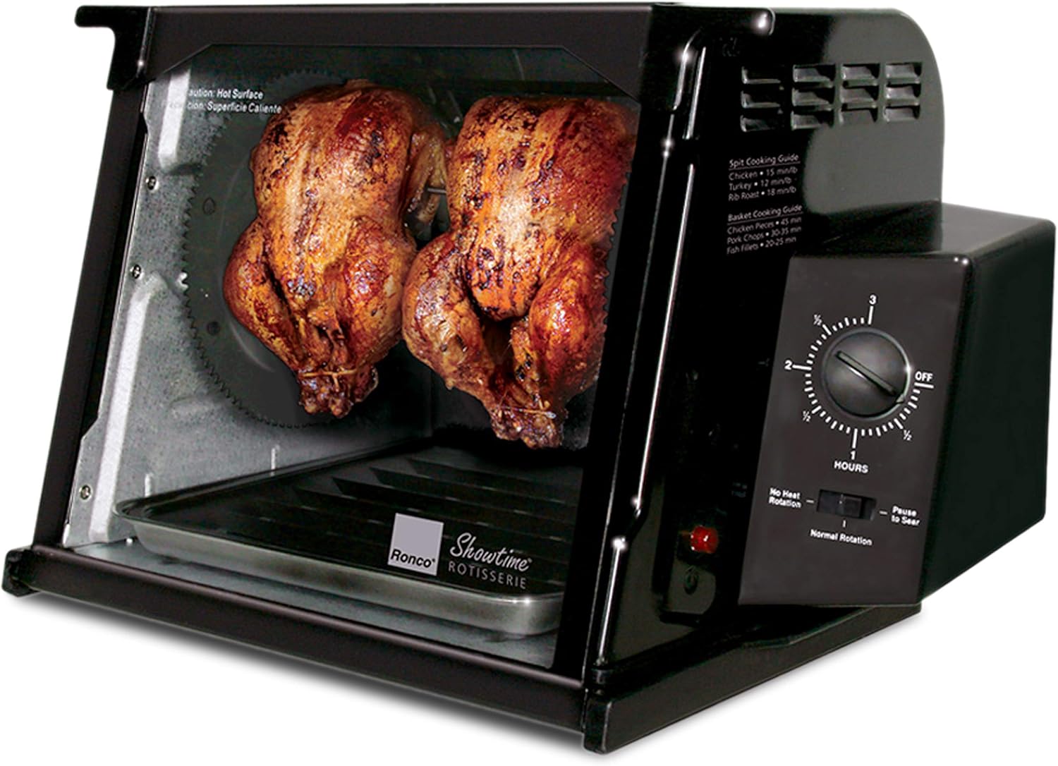 Showtime Classic Large Capacity Rotisserie & BBQ Oven, Simple Switch Control, Perfect Preset Rotation Speed, Self-Basting, Auto Shutoff, Includes Multipurpose Basket, Great for Chicken, Turkey