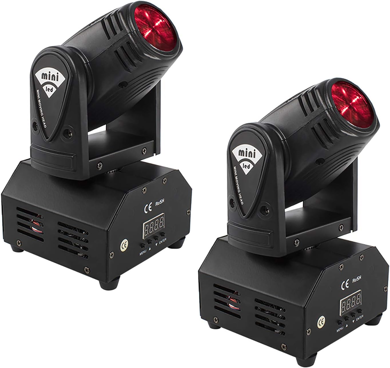 SHEHDS Mini LED Spot Beam 10W Lighting Moving Head Lights 4in1 RGBW Stage Lights Professional 11/13 DMX Channels DJ Lights for DJ Disco Club Party Dance Wedding Bar Christmas - 2 Pack