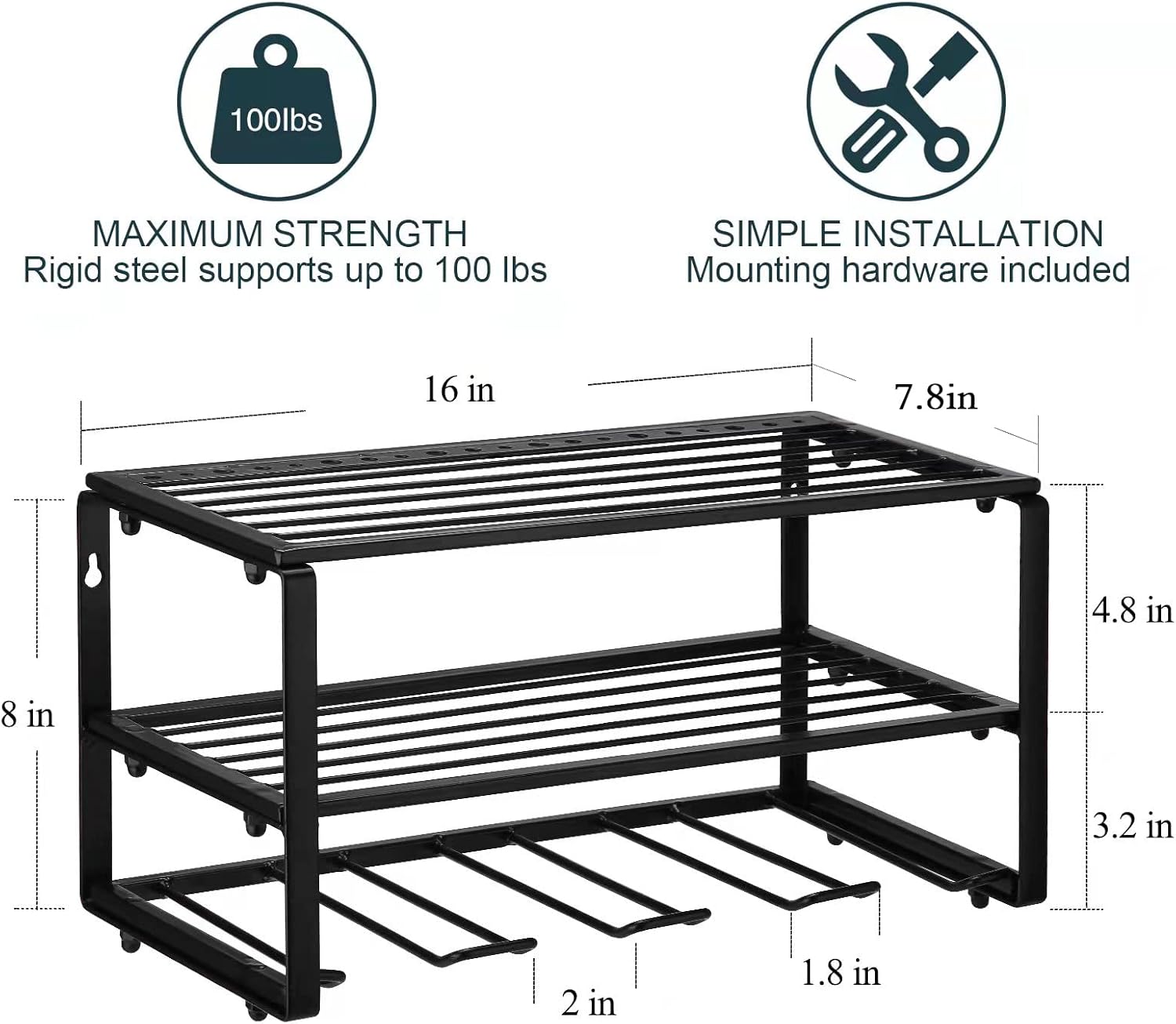Power Tools Organizer, Qiyeego Drill Holder Wall Mount, Electric Drill Storage Rack, Drill Organizer Compact Steel Design for Garage, Workshop (Metal)