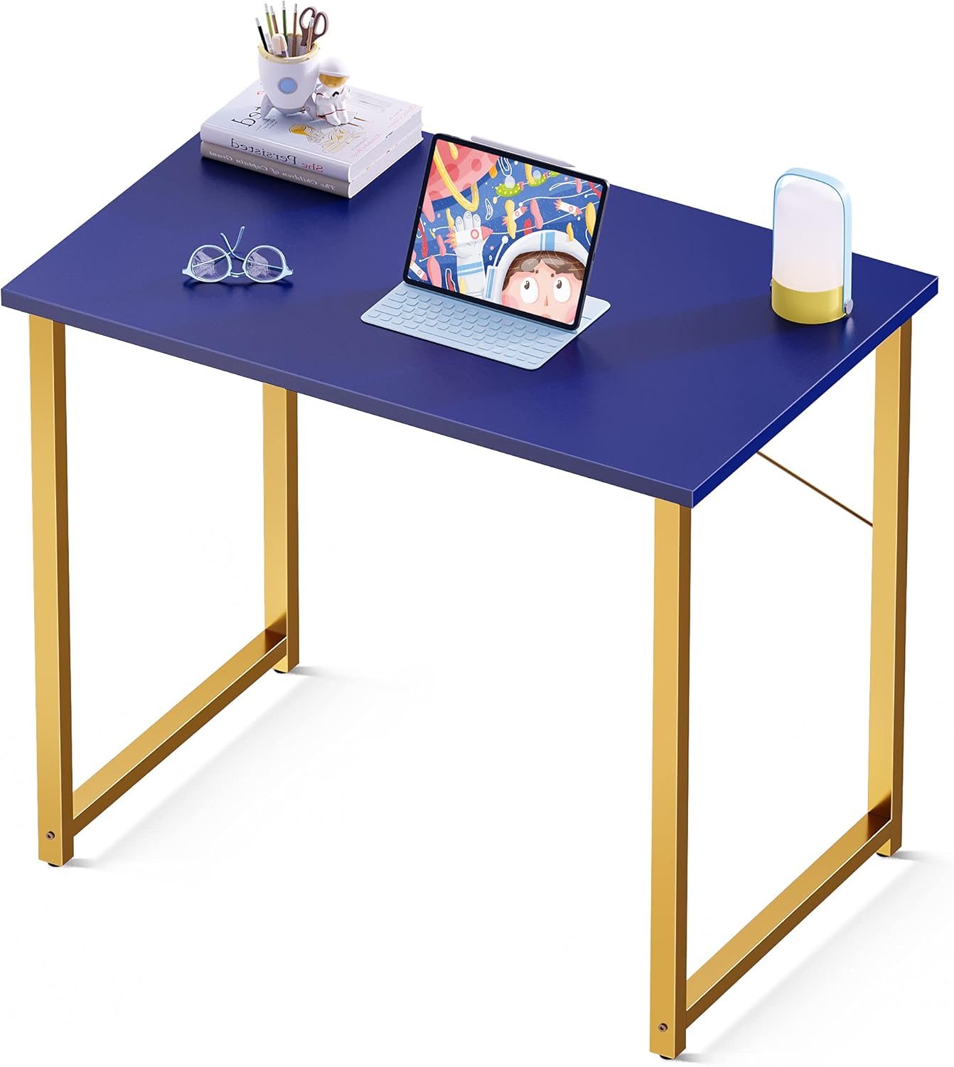 Coleshome 55 Inch Computer Desk, Modern Simple Style Desk for Home Office, Study Student Writing Desk,Black