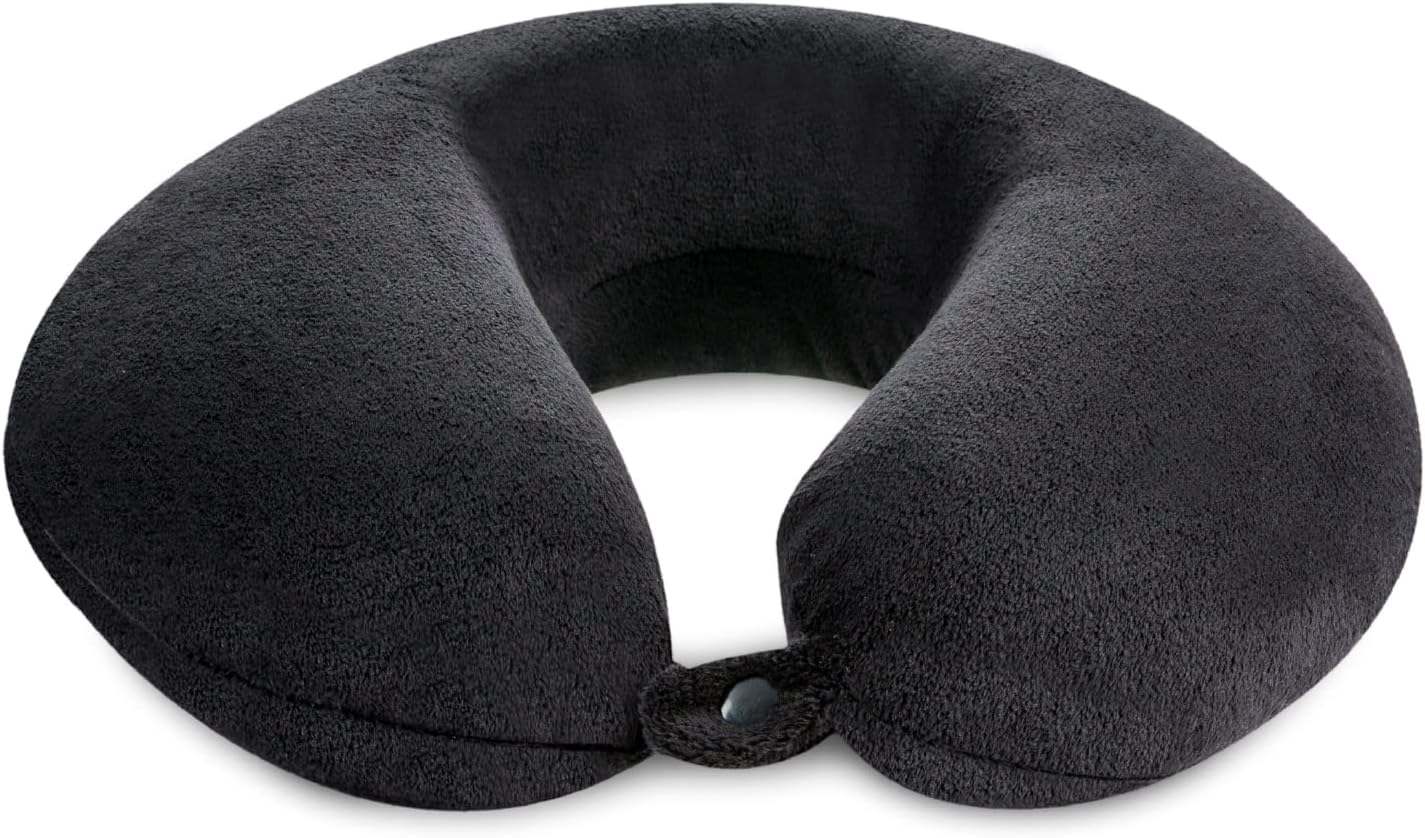 The White Willow Memory Foam U Shaped Neck Rest Travel Pillow for Support Comes with Soft Velour Fabric for Air Travel ,Long Flights, Bus, Train - 12