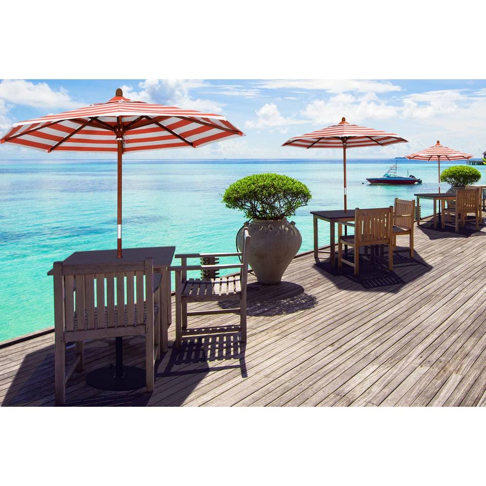 Port Lavaca 7.5ft Round Wood Umbrella by Havenside Home, Base Not Included - Bay Brown