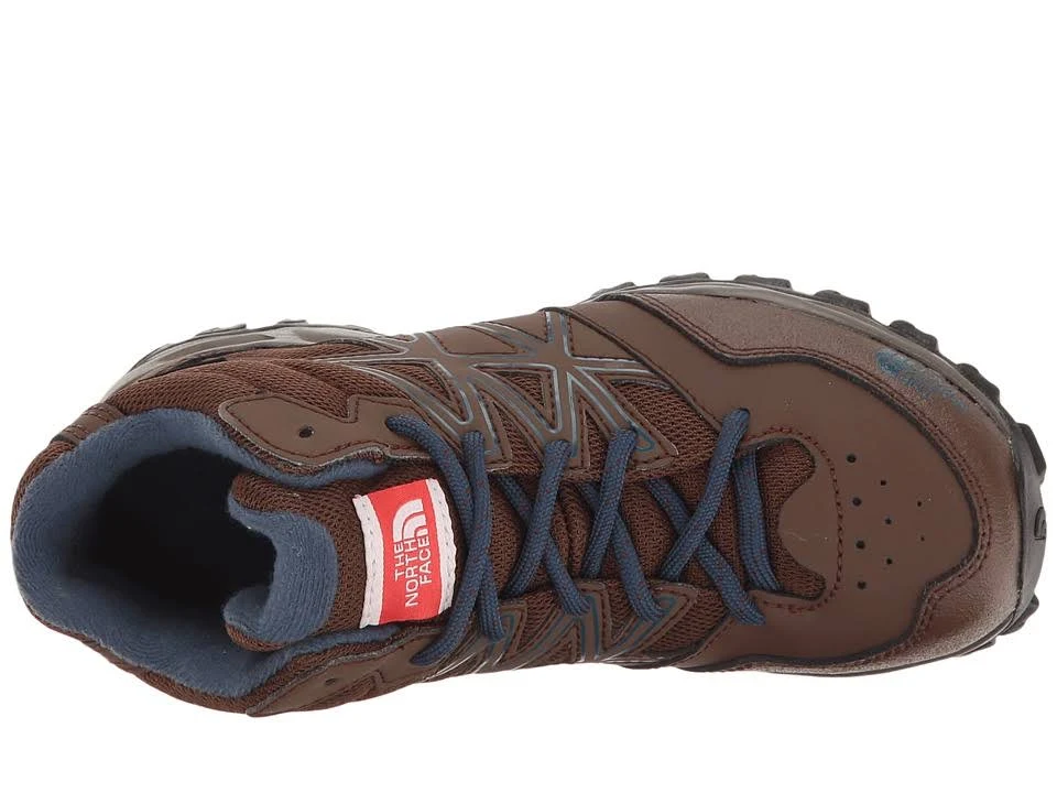 The North Face Hedgehog Mid Waterproof Hiking Shoe - Kids& Carafe Brown/Shady Blue, 3.5