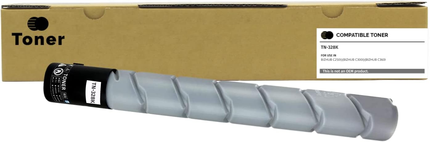 Compatible Konica Minolta TN-328 (TN-328K) Toner Cartridge, Black 28K Yield AAV8130, TN-328K