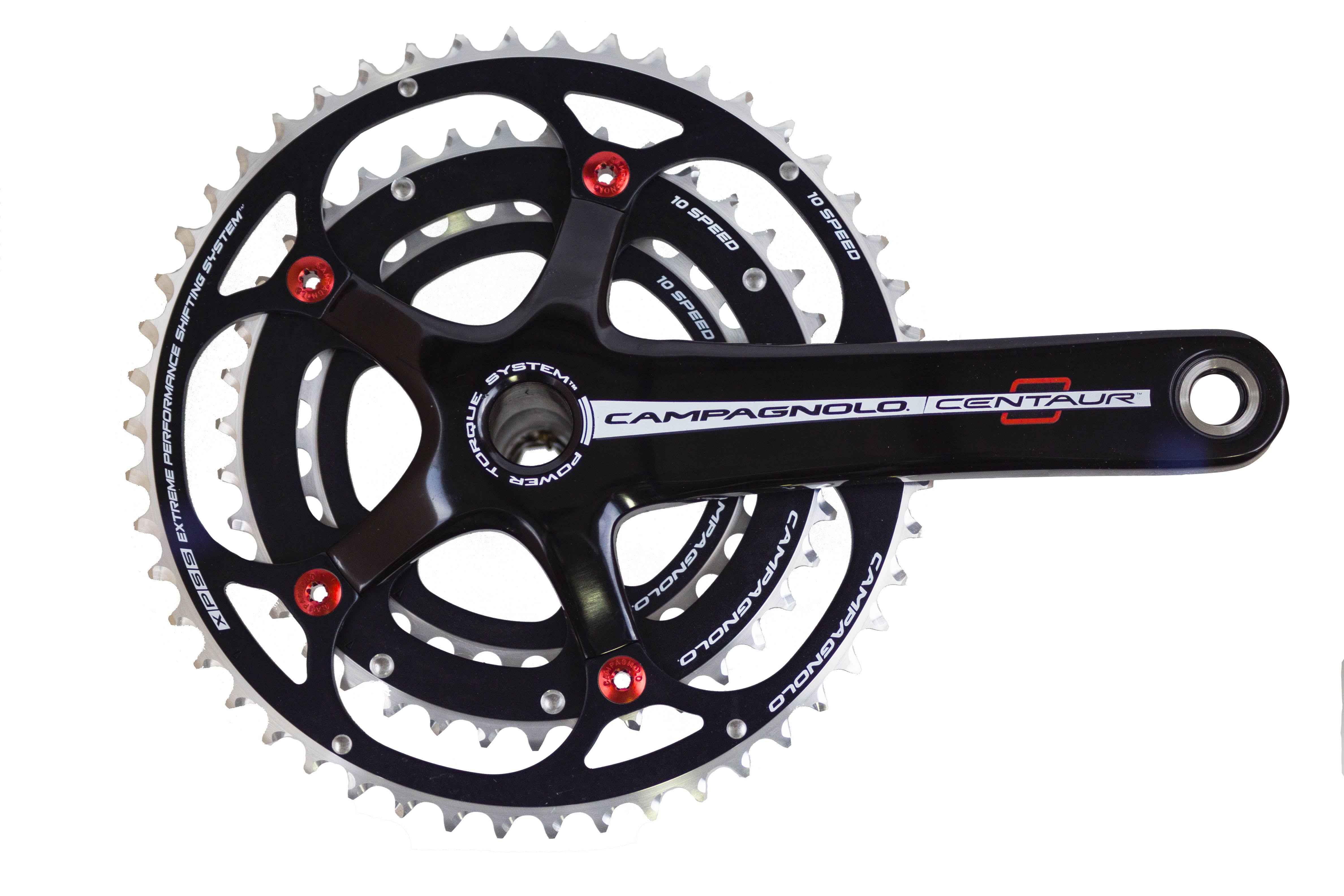 Campagnolo Centaur Black/Red Alloy PT 10spd 50/39/30 Crankset 172.5mm