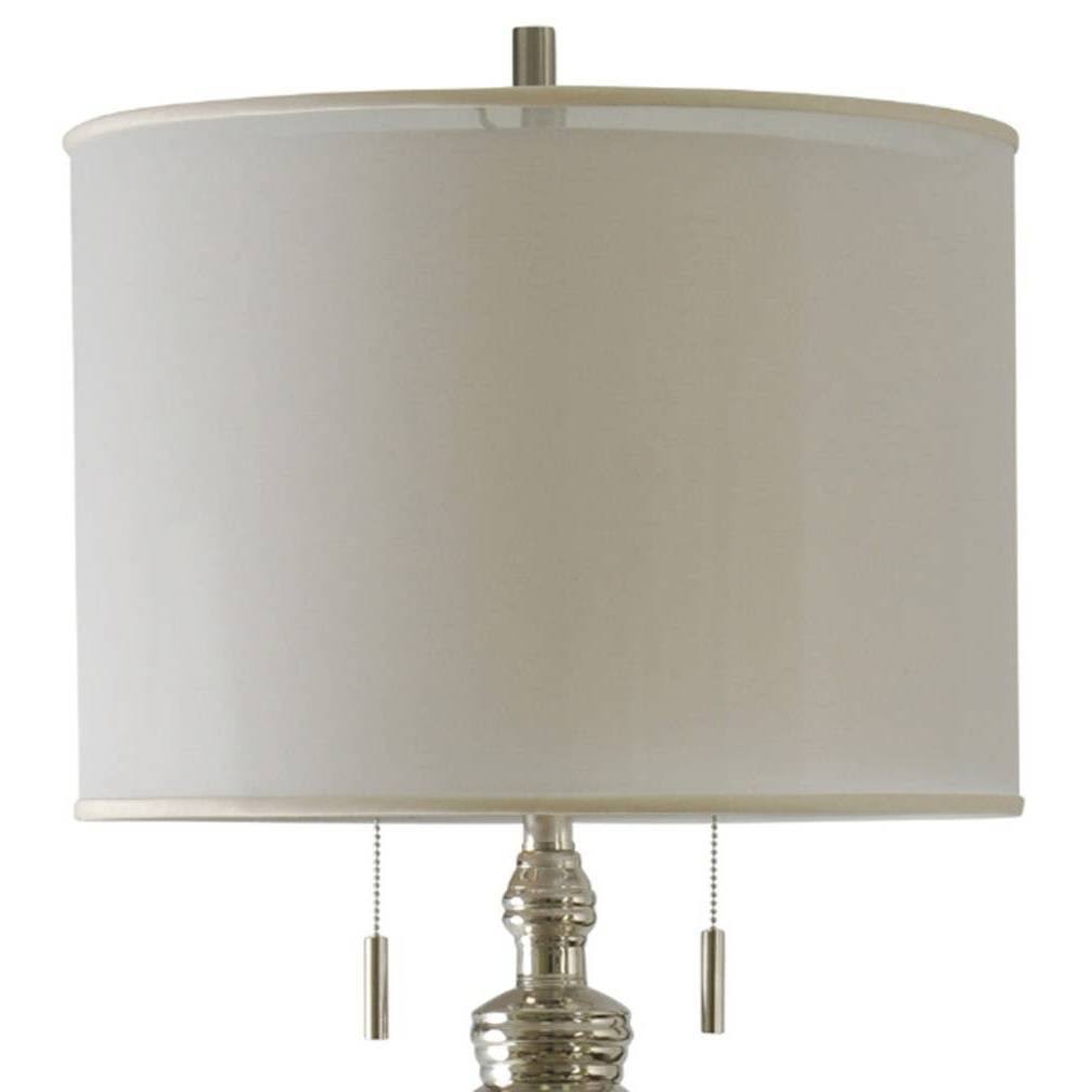 Stylecraft Nickel with Northbay Table Lamp - White Hardback Fabric Shade