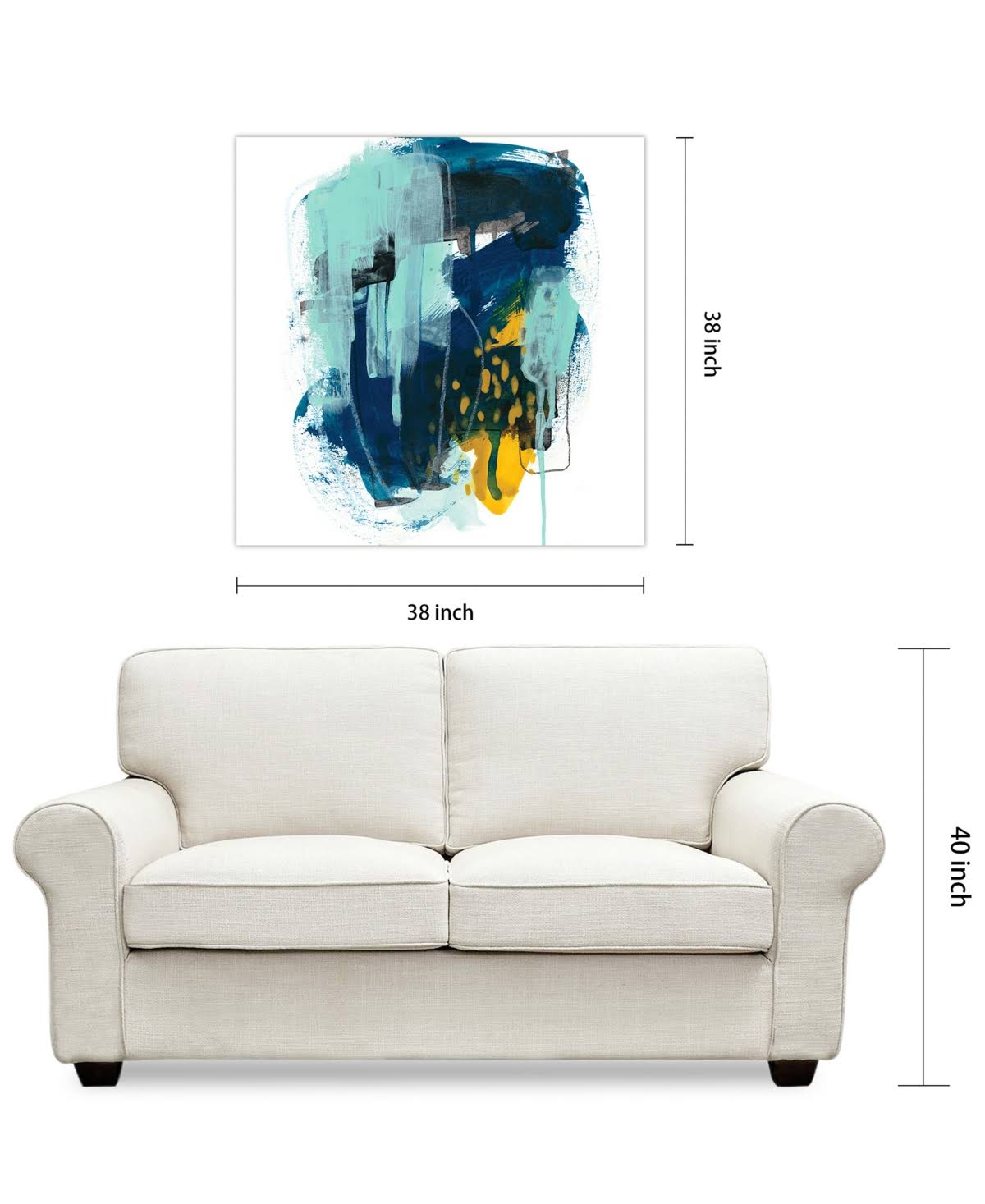 Empire Art Direct TMP-129371-3838 38 x 38 in. Intuitive Motion I Abstract Colorful Frameless Tempered Glass Panel Contemporary W