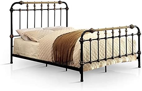 Furniture of America Cecil Transitional Metal Twin Spindle Bed in Antique Black