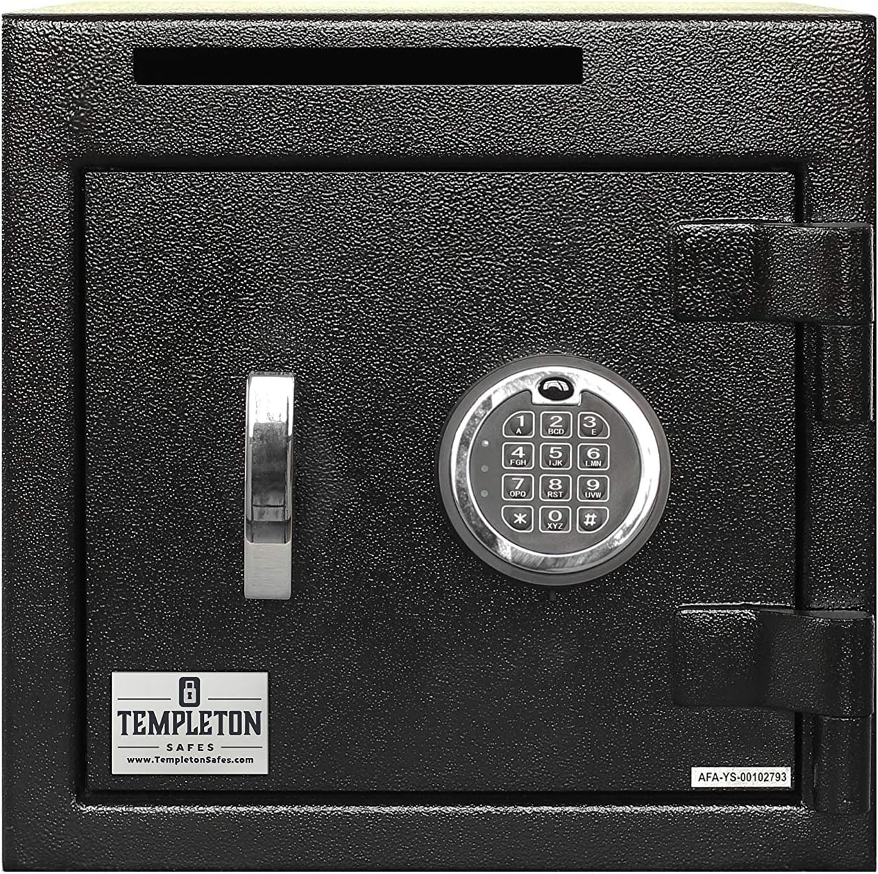 Templeton Safes Small Depository Drop Safe With Electronic Multi-User Keypad Combination Lock with Key Backup, Anti Fishing Security, Black 1.12 CBF