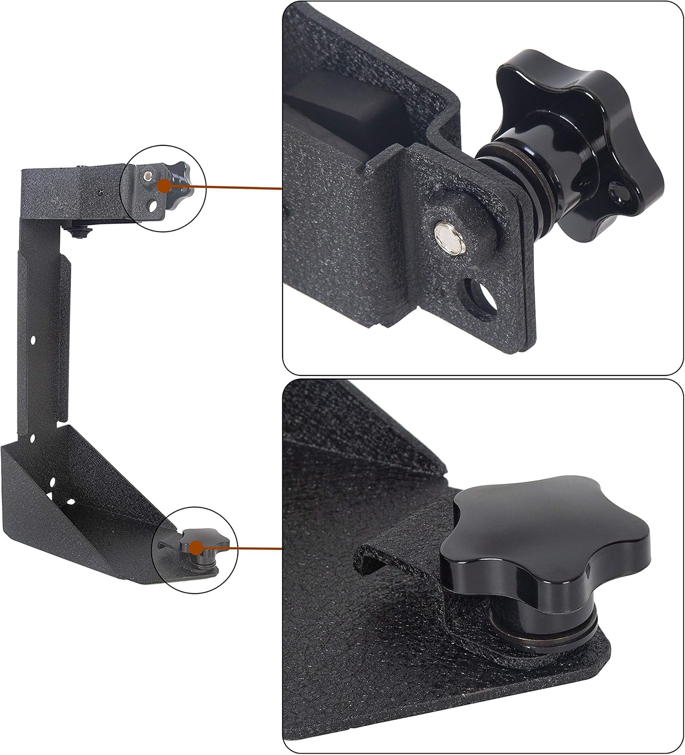 7BLACKSMITHS Textured Rear Jack Mount Bracket Tailgate Off-Road for Jeep Wrangler JK 2007-2018 Heavy Duty