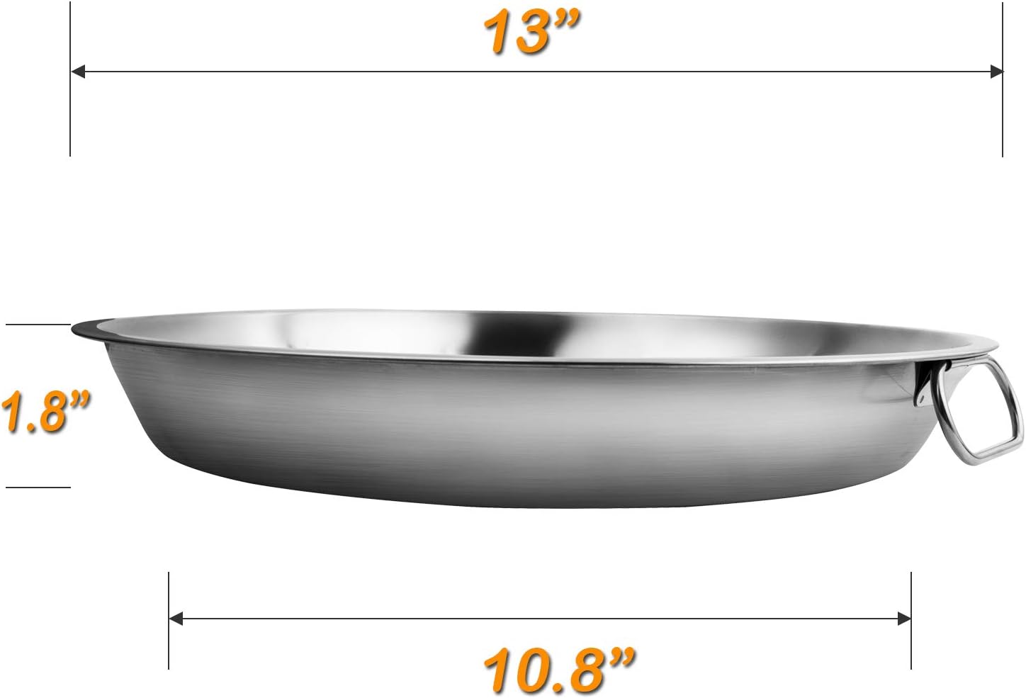 MixRBBQ Stainless Steel Drip Pan, Big Green Egg Grilling Accessory, Also Fit Weber Kettle Charcoal Grills Pizza Cake Baking Tray , 13-inch Diameter Round Pack of 2