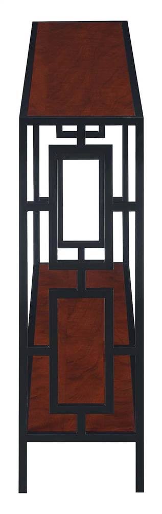 Convenience Concepts Town Square Metal Frame Console Table Cherry / Black