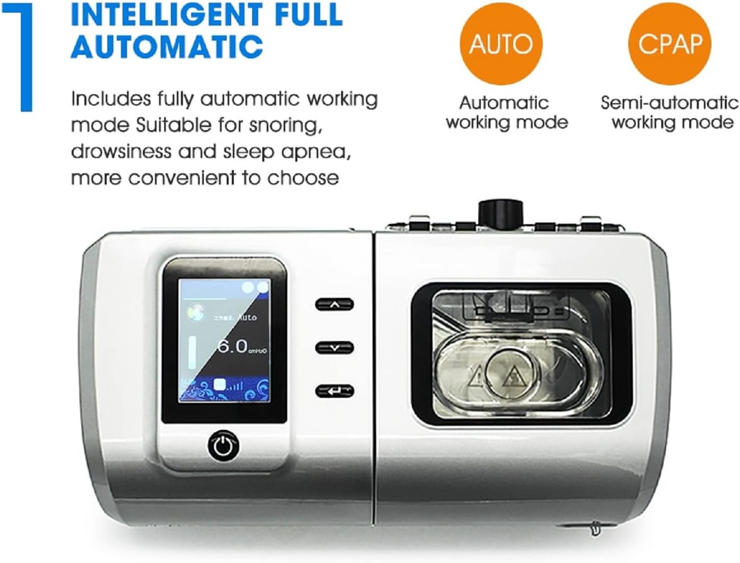 DS6 Sleep Machine With 0-5 Level Integrated Heated Humidifier 28db Quiet, Auto On/Off And Easy To Clean, Portable for Home Travel