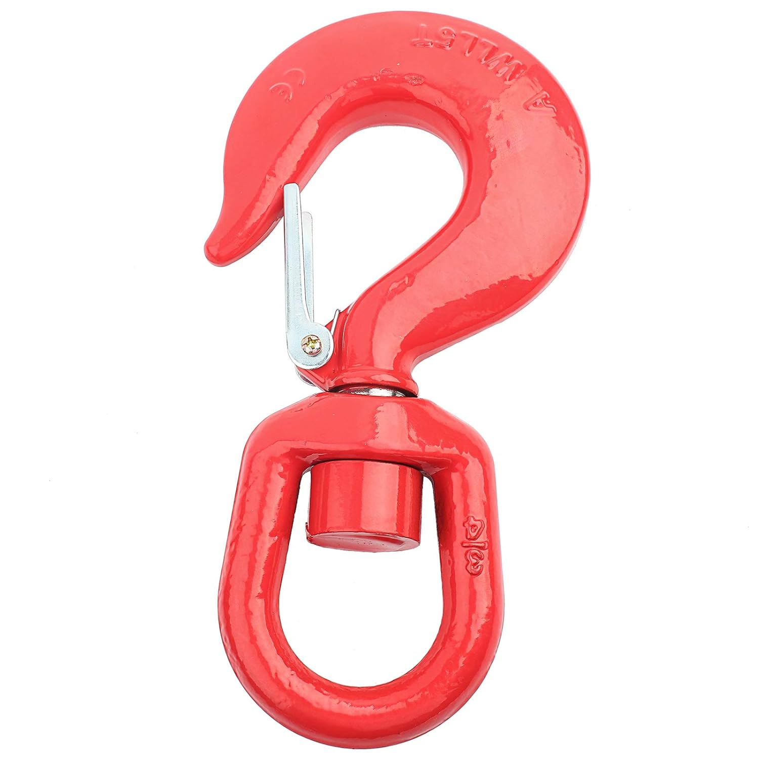 5T Crane Hook Alloy Steel Swivel Eye Hook with Latch Swivel Lifting Hook Round Rotating Hook for Port Transportation Factory Lifting