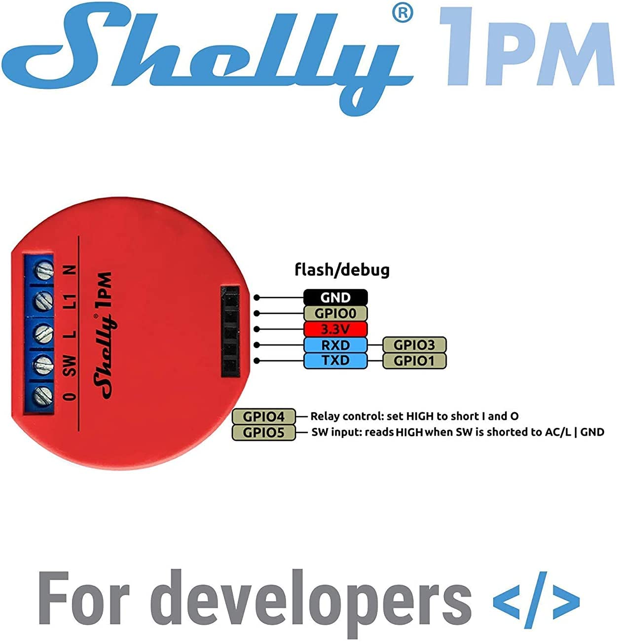 Shelly 1 One PM Smart Relay Switch WiFi Open Source Wireless Home Automation iOS Android Application (4 Pack) Non UL