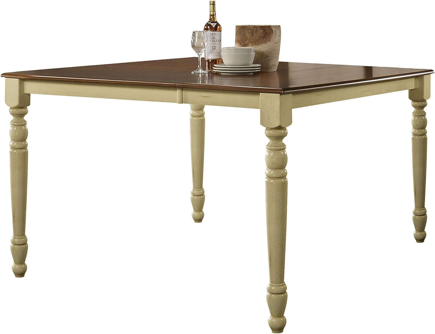 ACME Furniture 70430 Dylan Counter Height Table, Buttermilk/Oak