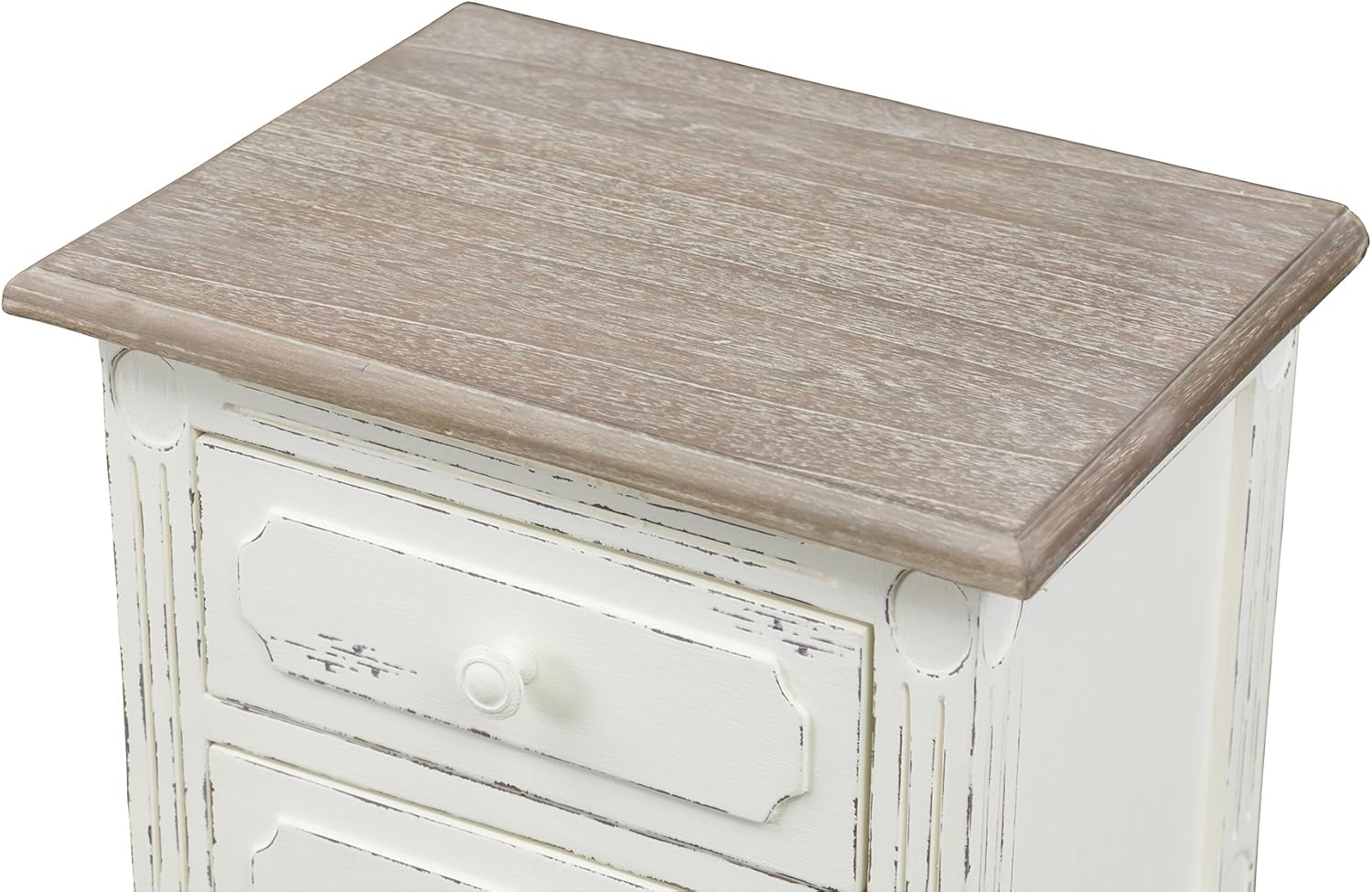 Baxton Studio Anjou Traditional French Accent Nightstand, Medium, White