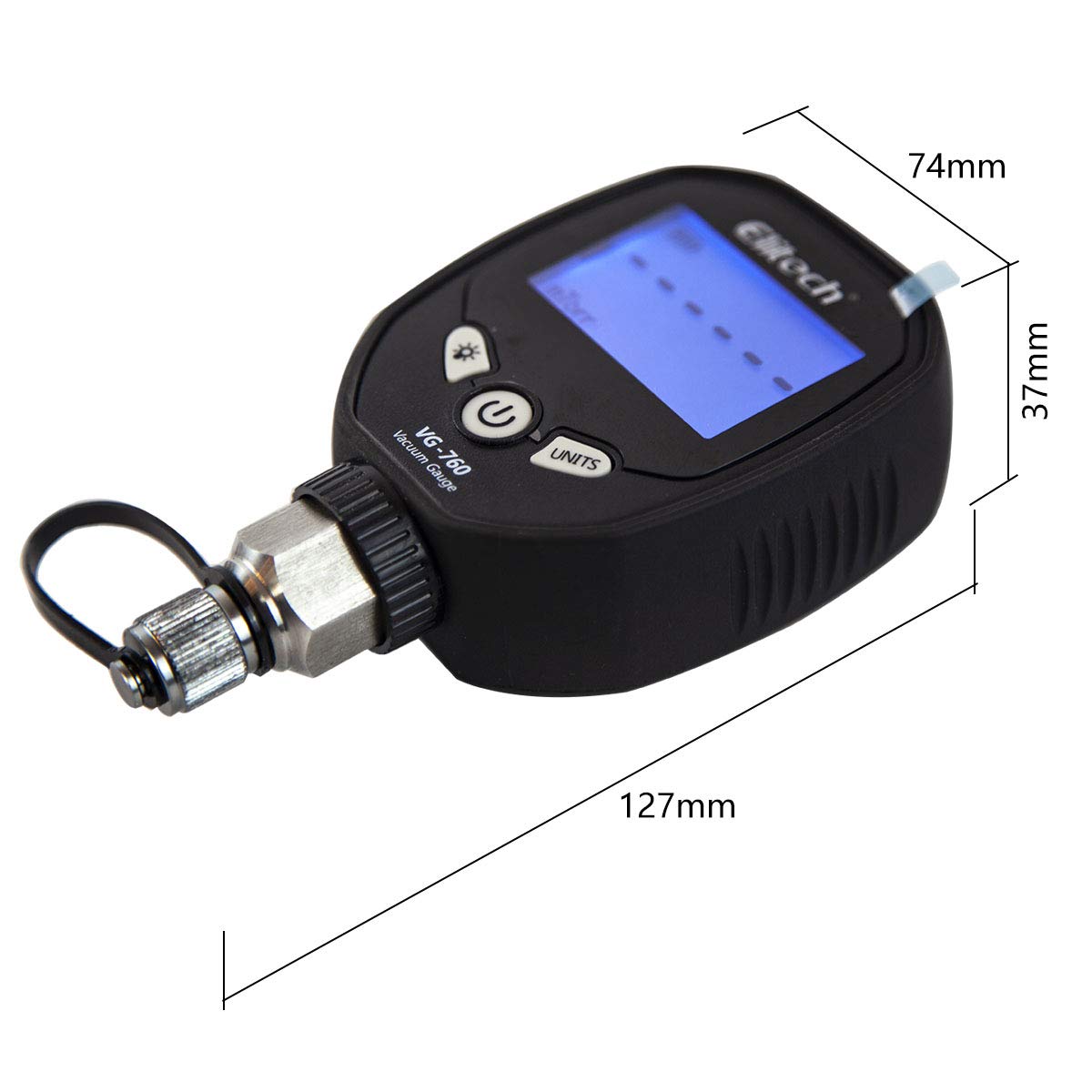 Elitech VG-760 Digital Vacuum Gauge Micron Gauge for HVAC Micron Meter Refrigerant Vacuum Meter Digital Micron Leakage Test 1/4'' SAE