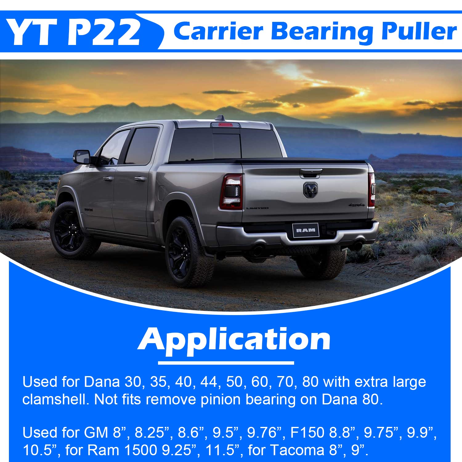 Bonbo 15PCS Upgrade YT P22 Differential Carrier Bearing Puller for Easily Remove Carrier Bearings for Dana 30 44 50 60 for GM 8&rdquo; 9.5&rdquo; for Ram Tacoma for 1991-1997 Land Cruiser w/ XHD Clamshell