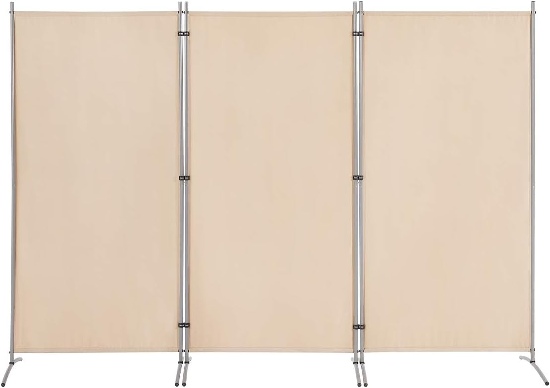 Esright 3 Panel Office Room Divider, 6 Ft Tall Folding Privacy Screen Room Divider, Freestanding Partition Wall Dividers for Office,Bedroom,102