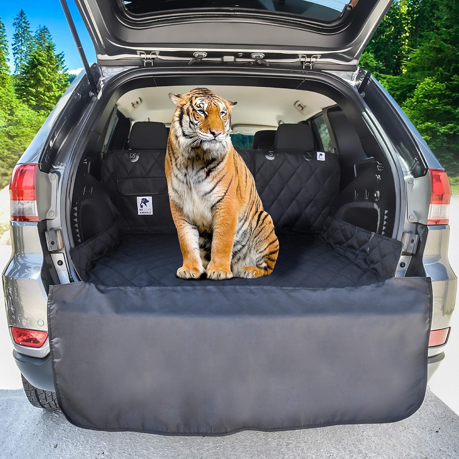 Dog Cargo Liner for SUV, Van, Truck & Jeep - Waterproof, Machine Washable, Nonslip Pet Seat Cover with Bumper Flap will keep your vehicle as clean as ever - XL, Universal Fit - BONUS Carry Bag