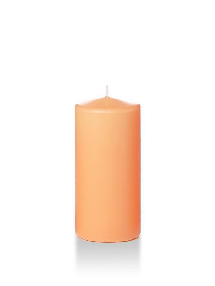 Set of 12, Wholesale Pillar Candles - Peach - 3x22x6x22