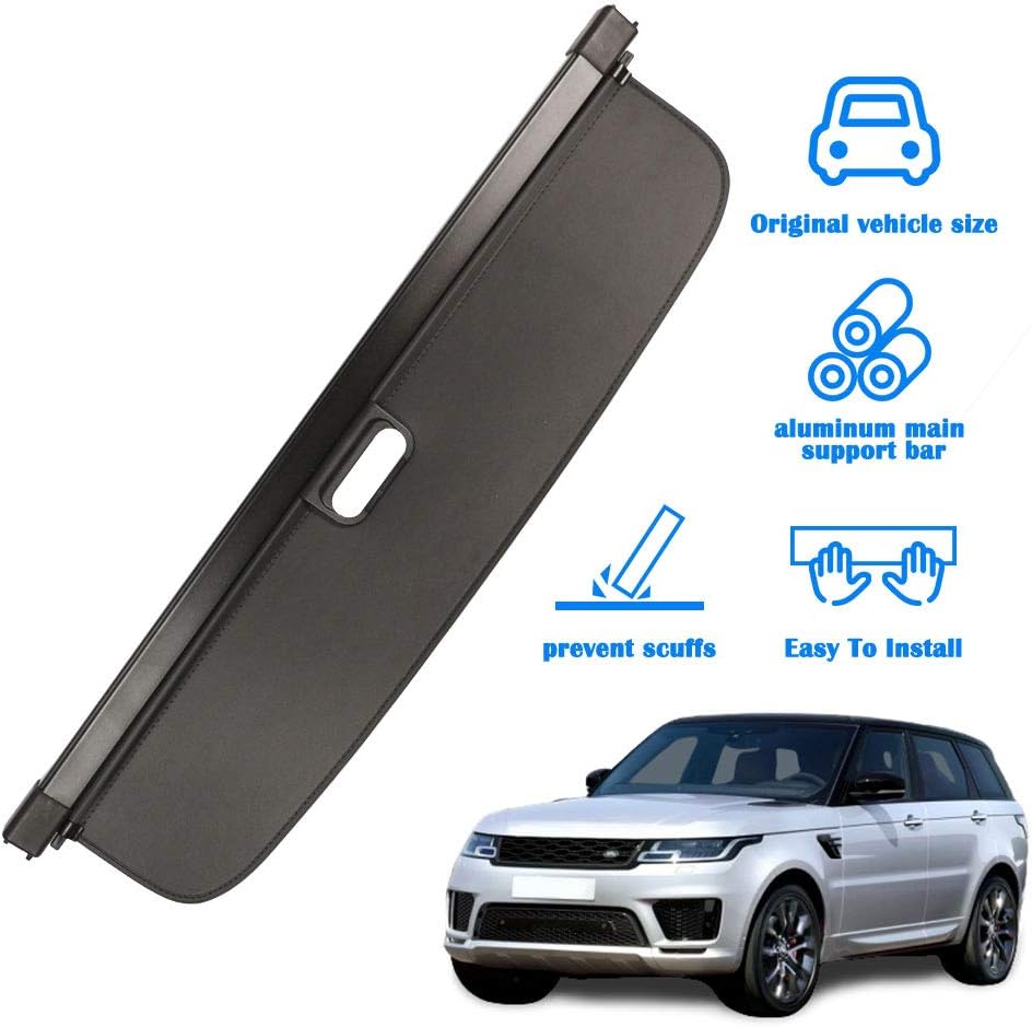 Marretoo for Land Rover Range Rover Sport Cargo Cover （Not for Range Rover Sport SVR） Black Retractable Trunk Cover 2014-2018 2019