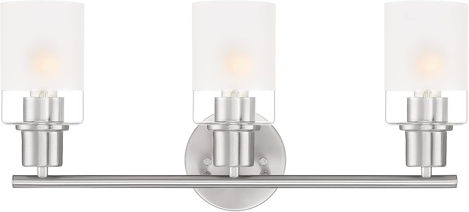 Designers Fountain Cedar Lane 3-Light Bathroom Vanity Light Fixture, Matte Black, D236M-3B-MB