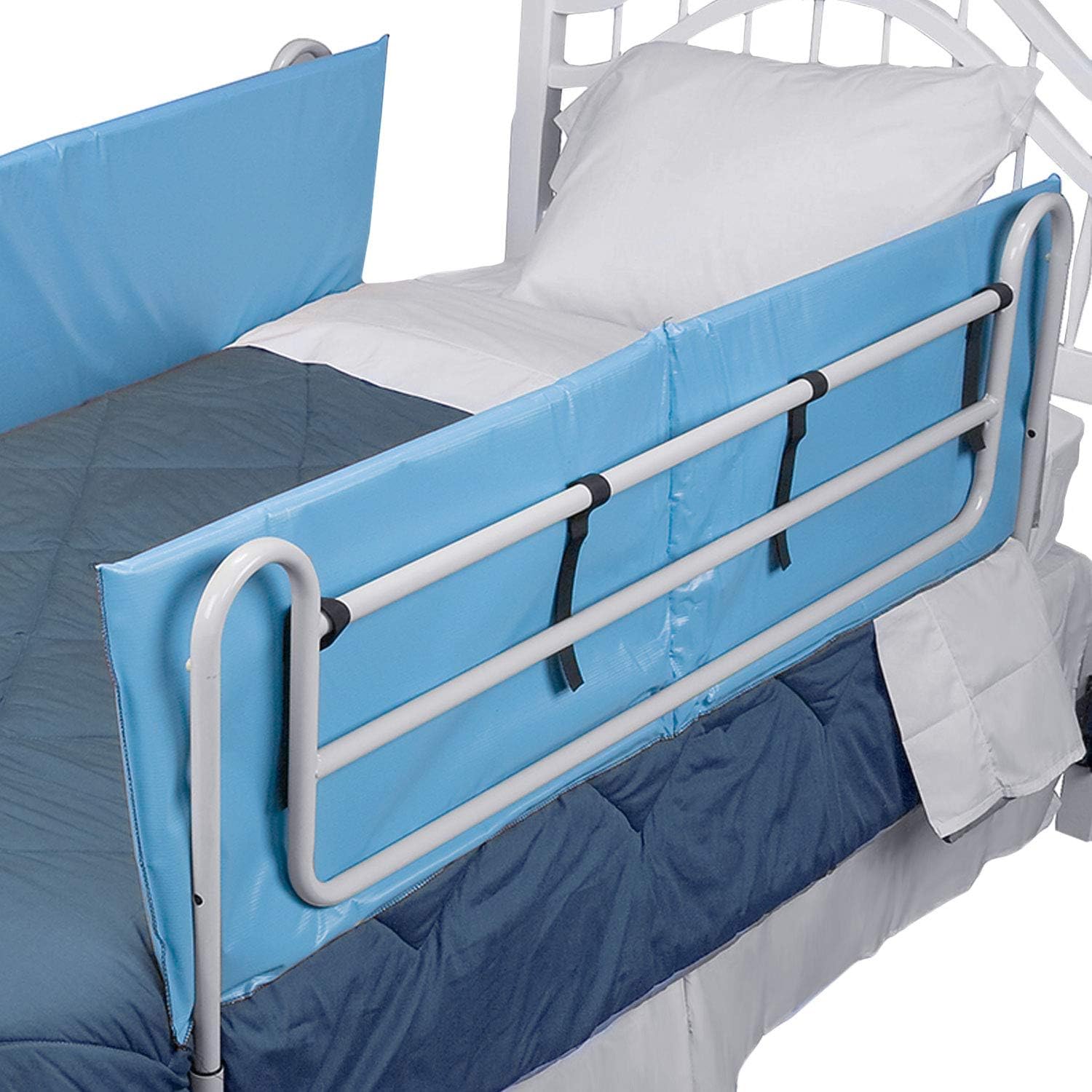 DMI Bed Rail Cover, Bed Rail Padding and Bed Bumper Pad for Toddlers, Elderly, Disabled or Handicapped, Rails not included, Padded Cover Only, Blue,60 x 15 x 0.5, 2 Each Pack of 2
