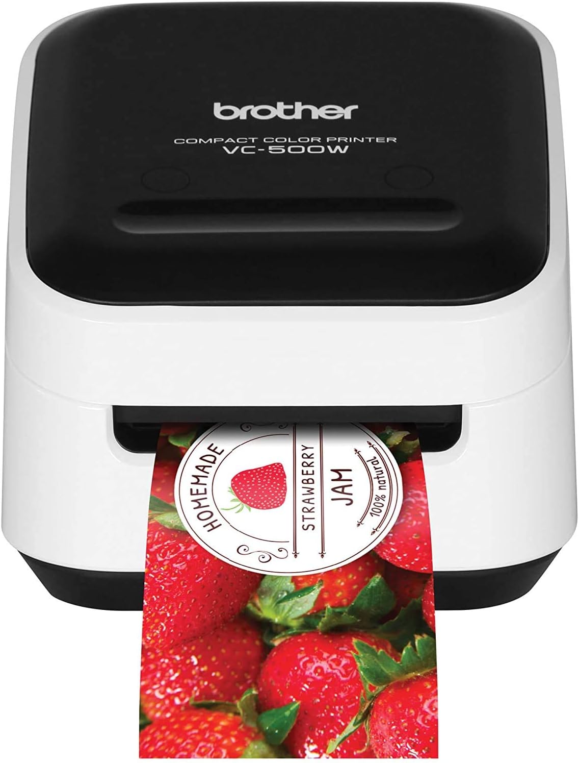 Brother VC-500W Versatile Compact Color Label and Photo Printer with Wireless Networking, White, 3.8