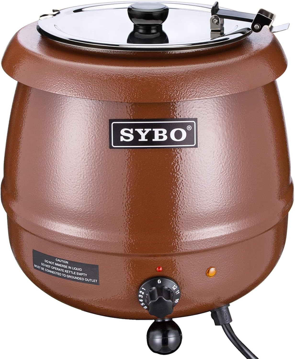 SYBO SB-6000 Commercial Grade Soup Kettle with Hinged Lid and Detachable Stainless Steel Insert Pot for Restaurant and Big Family, 10.5 Quarts, Black