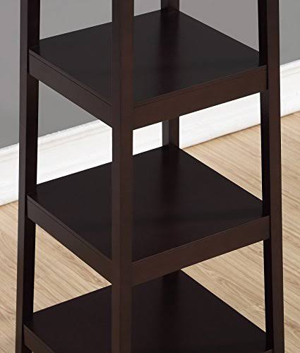 Roundhill Furniture Vassen 3-Tier Storage Shelve Coat Rack, Espresso