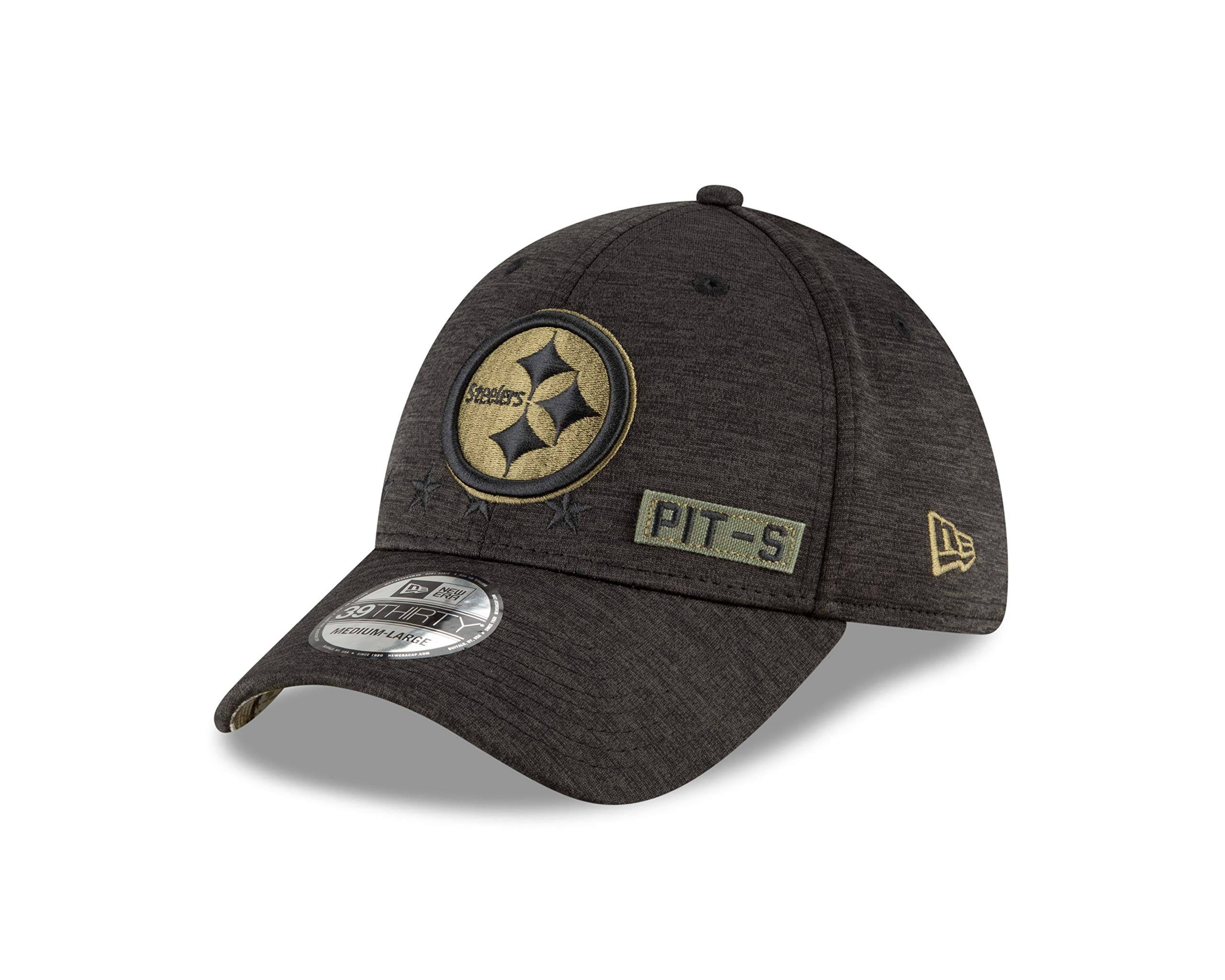 Pittsburgh Steelers New Era 2020 Salute to Service 39THIRTY Flex Hat - Heather Black