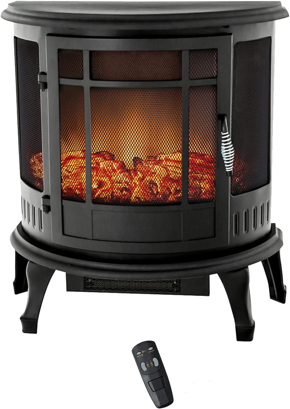 FLAME&SHADE Electric Fireplace Stove for Indoor use, 25 inch Portable Freestanding Space Heater with Remote